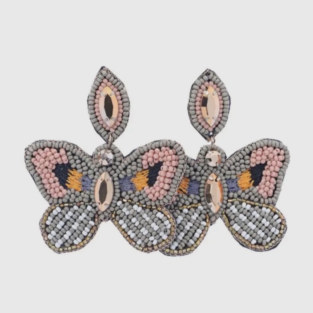 Beaded butterfly earrings